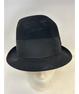 Vintage Resistol Fedora Hat Beaver Felt Black w/ Feather 7 1/8 Self Conf... - $101.43 CAD