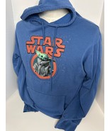 Star Wars Mens Blue XL Hoodie Grogu Baby Yoda The Child Mandolorian Swea... - $32.09 CAD
