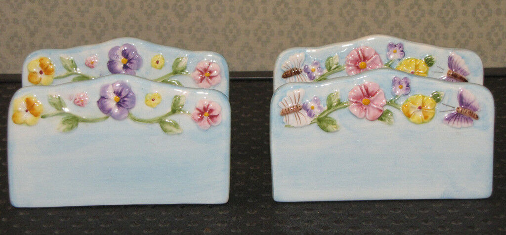 Primary image for New Dept 56 Set/4 Flower/Floral Pansy Pansies Seating tiles/Candy Buffet Markers