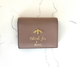 Authentic Gucci Blind for Love Bee Leather Creamy Pink Wallet  - £175.57 GBP