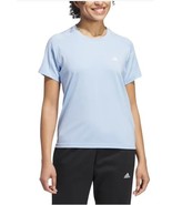 Adidas Womens Top Blue Short Sleeves Stretch Moisture-Absorbing Crewneck... - $50.59 CAD