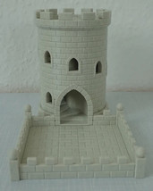 Medieval Style Castle Dice Tower for tabletop dice games in silver Unass... - $42.06