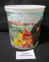 Angry Birds 2016 Movie Popcorn Bucket Plastic Container 9&quot; x 8&quot; Rovio Halloween - £15.20 GBP