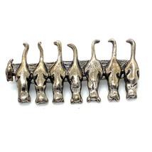 Vintage Signed MFA Museum of Fine Arts Boston Sterling Silver 7 Cats Brooch Pin - £43.76 GBP