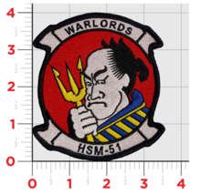 NAVY HSM-51 WARLORDS SQUADRON EMBROIDERED PATCH - $39.99