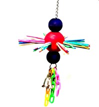 Medium Bird Toys Shredable Bell wood cardboard chain caged bird - $12.46