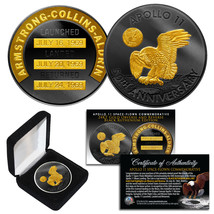 Apollo 11 50th Anniv. Commemorative Space-Flown 1 OZ Coin BLACK RUTHENIU... - $23.33