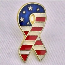 Patriotic Ribbon USA Vintage Pin Support Troops Patriotism Red White Blu... - £9.68 GBP