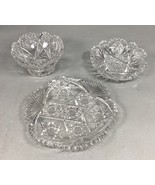 Set Of 3 Cut Glass Crystal Candy Dish And Trinket Dish W/ Sawtooth Edges - €17,04 EUR Set Of 3 Cut Glass Crystal Candy Dish And Trinket Dish W/ Sawtooth Edges - €17,04 EUR