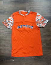 augusta sportswear Astros Orange Henley Short Sleeve Shirt Size Small - £14.67 GBP