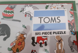 Holiday Cats Puzzles 500 Piece TOMS Jigsaw Puzzle New In Sealed Box - $18.70