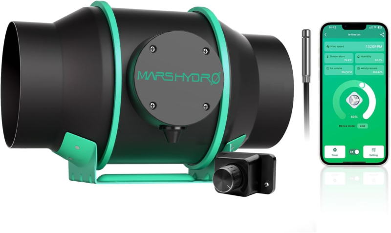  6 Inch Smart Inline Duct Fan with Variable Speed Controller, Temperatur... - $169.27