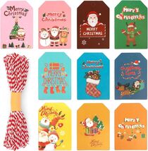 Christmas Gift Tags, 50 Pcs Christmas Tags with String, Christmas Kraft ... - $8.91