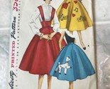 vintage Simplicity pattern 1664 full flare skirt waist 24 50&#39;S Poodle Sk... - $20.31