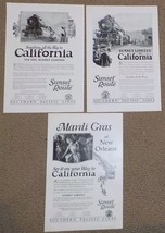 Lot of 3 - 1920s/30s CALIFORNIA Print Ads Southern Pacific Lines Railroa... - $12.86