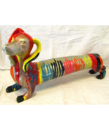 Modern Pop Art Paint Drip Dachshund Dog Weiner Dog Sculpture 24.5&quot; long  - $541.37 CAD