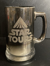 Vintage 1986 Disney STAR TOURS Star Wars Mirrored Beer Mug Stein Chrome Glass! - £28.32 GBP