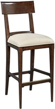 Bar Stool Woodbridge Beige Linen Upholstered Open Back Umber Finish - £958.42 GBP