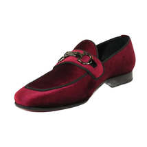 Men's GENIO Velvet Upper Leather Red Sole Shoes Turkey 120194637 Burgundy image 3