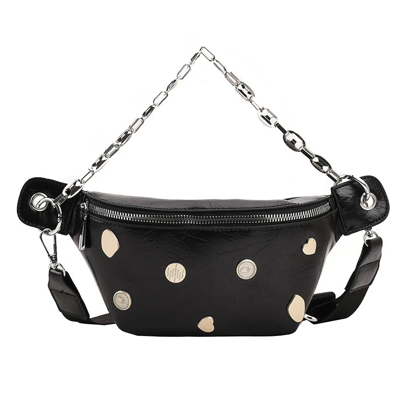 Designer Waist Bag for Woman Fashion Rivet Crossbody Chest Bag Purse Summer Ladi - £55.18 GBP