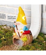 Solar Gnome &amp; Bees Downspout Cover Extension Statue Garden Rain Gutter S... - $37.95 CAD