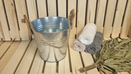 Sauna Oasis: 10-Liter Stainless Steel Bucket with Heat-Resistant Rope Ha... - $61.60 CAD
