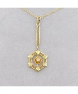 14k Yellow Gold Victorian Genuine Natural Diamond Lavaliere Pendant (#J1... - $616.08 CAD