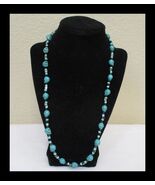 24&quot; Faux Turquoise Skull Beaded Necklace N046 - $25.07 CAD