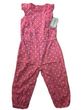 Carter&#39;s 1 Piece Romper Toddler Girls Pink White Polka dots Jumper pants 12M - £12.53 GBP
