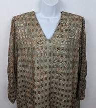 Siasia New York Vintage Long Sleeve V Neck Womens Dress Size 14 - £11.63 GBP