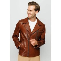 Vinci The Monola Tan Leather Men Jacket image 9