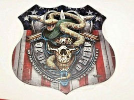 15&quot; Army snake America flag logo military special forces shield USA STEE... - £50.84 GBP