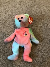 Original 1996 ~ Mint Condition TY PEACE Bear Beanie Baby Babies Rare Ret... - $14.61