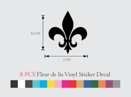 8 PCS Fleur De Lis Vinyl Decal Sticker Lily Flower die cut 2 Inch set - £9.73 GBP+