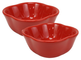 Ebros Ceramic Red Bell Pepper Vegetable 12oz Bowl Condiments Container SET OF 2 - £21.57 GBP