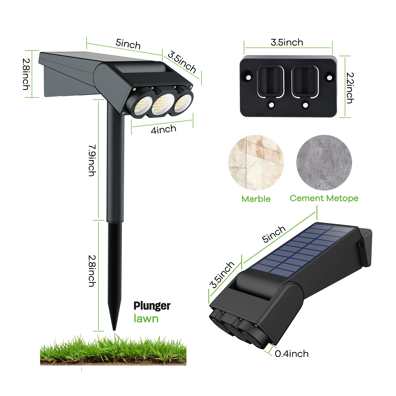 2022 New Rechargeable Solar Garden Lights with USB charging Lawn lights Walkway  - £113.66 GBP