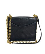 Tory Burch Alexa Convertible Shoulder Bag Black Soft Lambskin Leather Gold Chain - $98.00