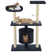 Cat Tree with Sisal Scratching Posts 95 cm Dark Blue - £44.12 GBP