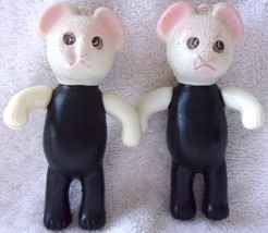 Vintage 2 Plastic Toy Mice With Holographic Eyes Made In Hong Kong - $2.99