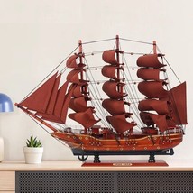 Mediterranean Style Chinese Wooden Sailing Boat Model Solid Smooth Boat Model - £159.56 GBP
