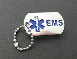 Ems Medic Paramedic Dog Tag Lapel Pin Badge 1.25 X 3/4 Inch Emergency Medical - £4.57 GBP