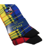 Polo Ralph Lauren Men&#39;s Plaid Dress Socks 2 Pairs Yellow &amp; Red Combo Siz... - £20.39 GBP