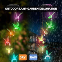 Outdoor Solar Wind Chime Lamp Hummingbird Butterfly Ball Wind Chime Garden Decor - £24.09 GBP+