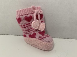 American Girl REPLACEMENT right slipper only pink knit hearts Sweetheart Pajamas - £3.09 GBP
