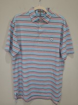 Peter Millar Summer Comfort Golf Polo Shirt Mens Medium Blue Striped M - £20.46 GBP