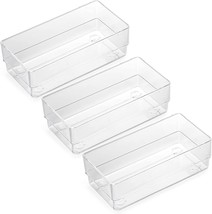 3Pc Desk Drawer Organizer Trays Plastic Bins Kitchen Utensil Dividers Fo... - £24.36 GBP