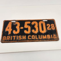 1928 British Columbia License Plate BC Expired 43 530 Tag Original Paint - £151.80 GBP