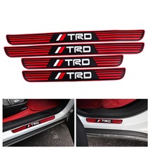 Brand New 4PCS Universal TRD Red Rubber Car Door Scuff Sill Cover Panel Step Pro - £12.04 GBP