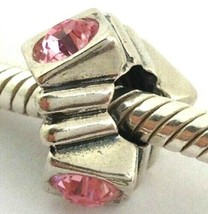 Authentic Chamilia Pink CZ Charm, Sterling Silver Jb-5c, New - £19.08 GBP