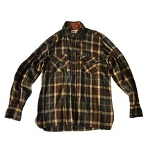 Arrow Flannel Plaid Lined Shirt Size M 1970&#39;s 1980&#39;s - $24.74